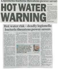 Legionnaires Disease from warm water systems